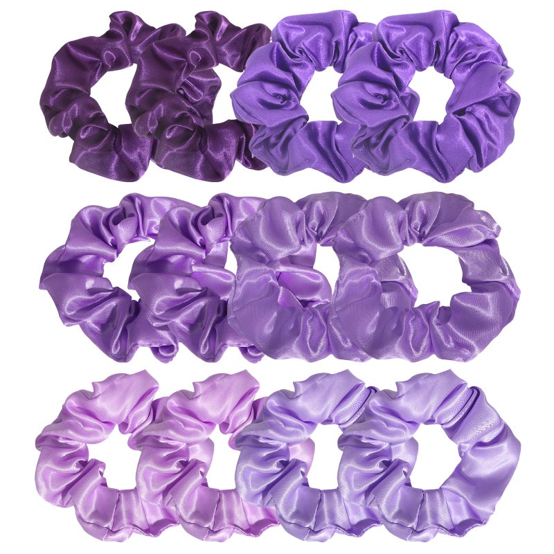 Jaciya Satin Silk Scrunchies for Women Girls Ponytail Holders Purple Hair Scrunchies Elastic Hair Ties No Damage - Image 1
